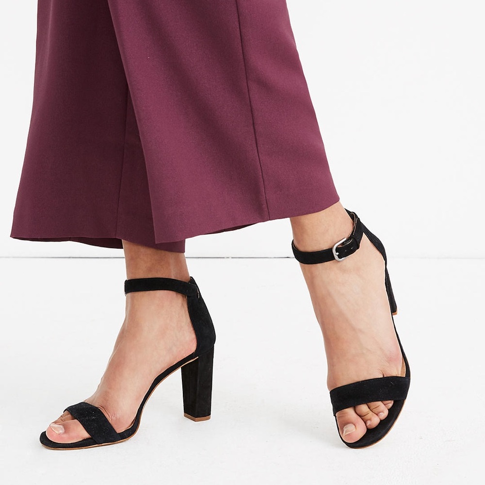 Madewell The Brooke Ankle-Strap Sandal in Suede